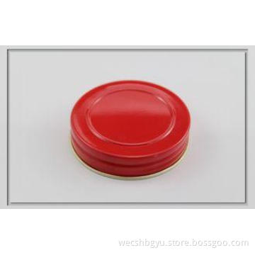hair wax aluminum screw cap with with PE foam liner , red c